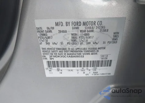 2010 Ford Edge Se z USA, uszkodzony, nr VIN 2FMDK3GC1ABA09332